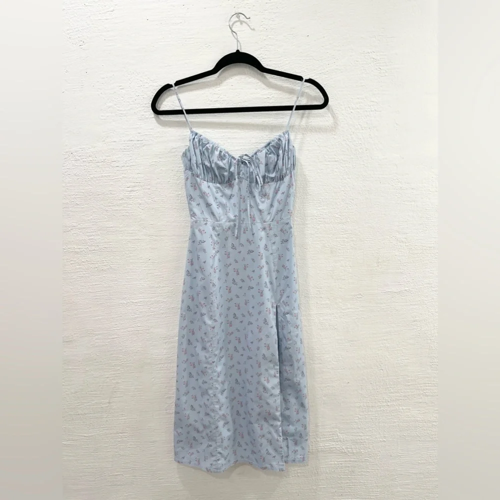 House Of CB Carina Blue Floral Buster Midi Dress - Picture 2 of 6